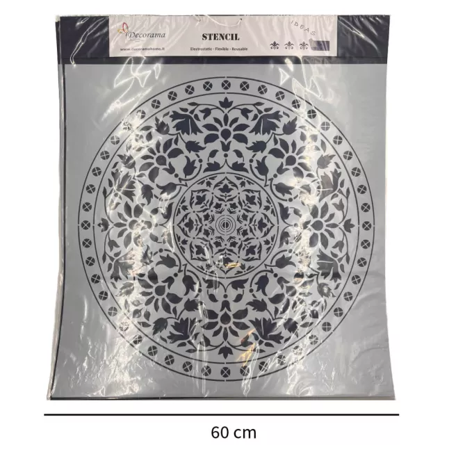 Pochoir Mandala Floral rond 60x60